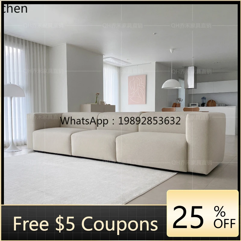 

minimalist cotton and linen fabric sofa small apartment living room three-person simple corner combination