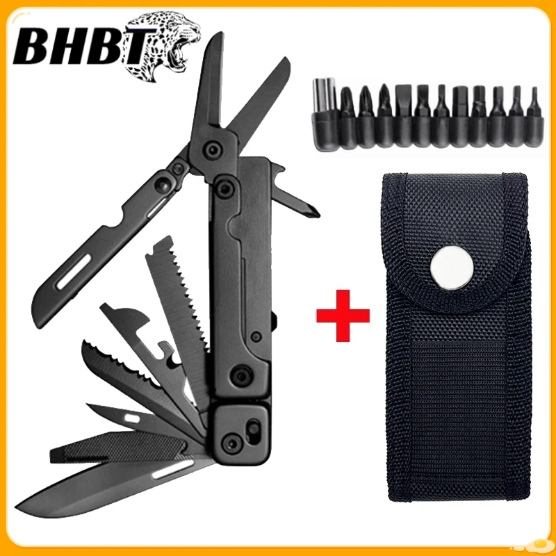 BHBT 14-in-1 EDC Multitool Detachable Scissors Outdoor Camping Gadgets For Men Portable EDC Survival Tools