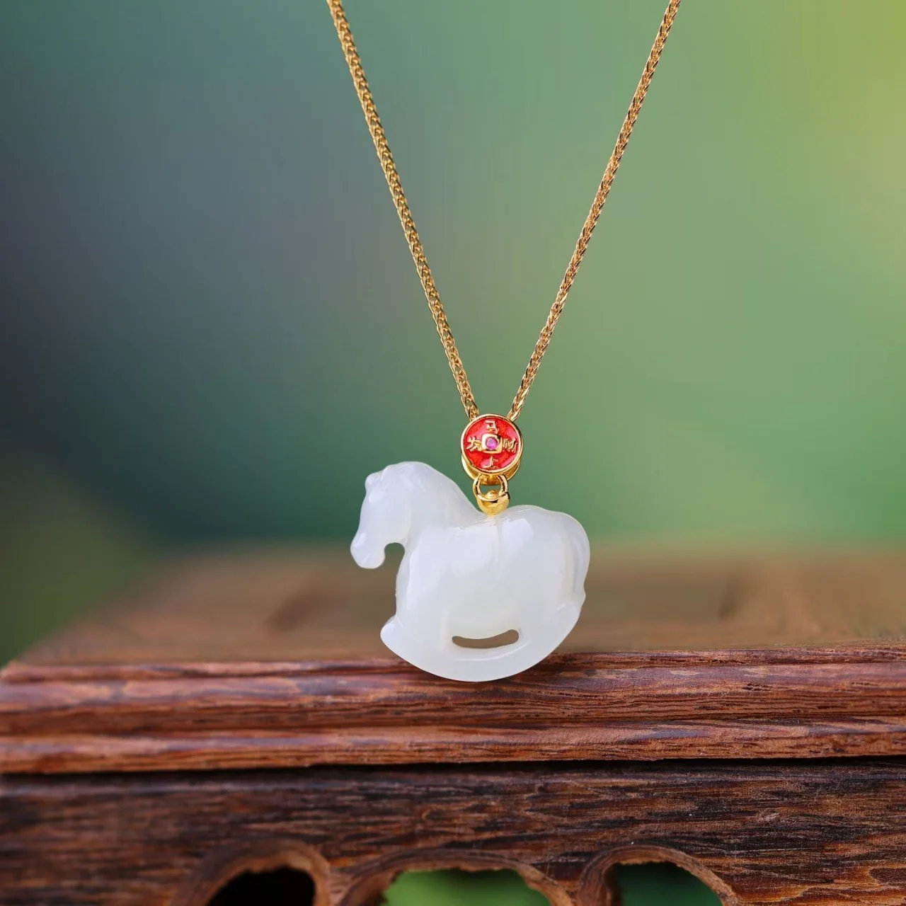 

Certificated 925 Silver Natural White Jade Engraved Horse Pendant Zodiac Animal Jewelry Money Comes Immediately Chinese Necklace