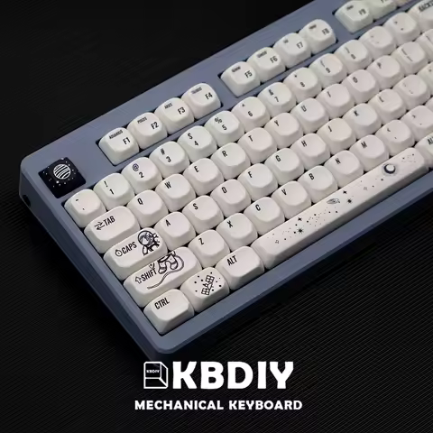 KBDiy 135 Keys/Set Keyboard Keycap Cute PBT Outer Space Keycaps Custom White KOA Profile Key Caps Similar MOA ISO 7U Space Bar