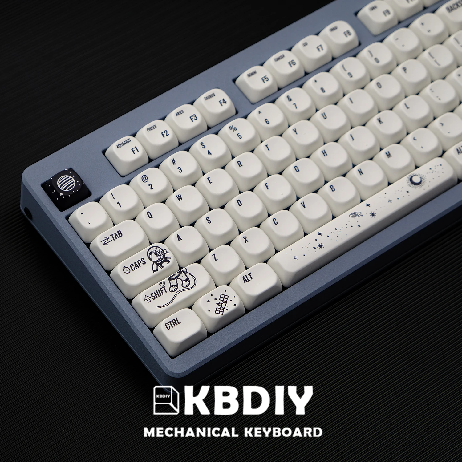 kbdiy bonito pbt outer space keycaps keycap keycap oem branco perfil koa key caps semelhante moa iso 7u space bar 135 chaves grupo personalizado 01