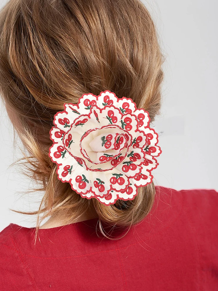 

Pleated Flower Hair Ropes Women Summer Sweet Hair Rubber Bands Fashion Scrunchies Ladies Beach Styling Photo Hair Accessories