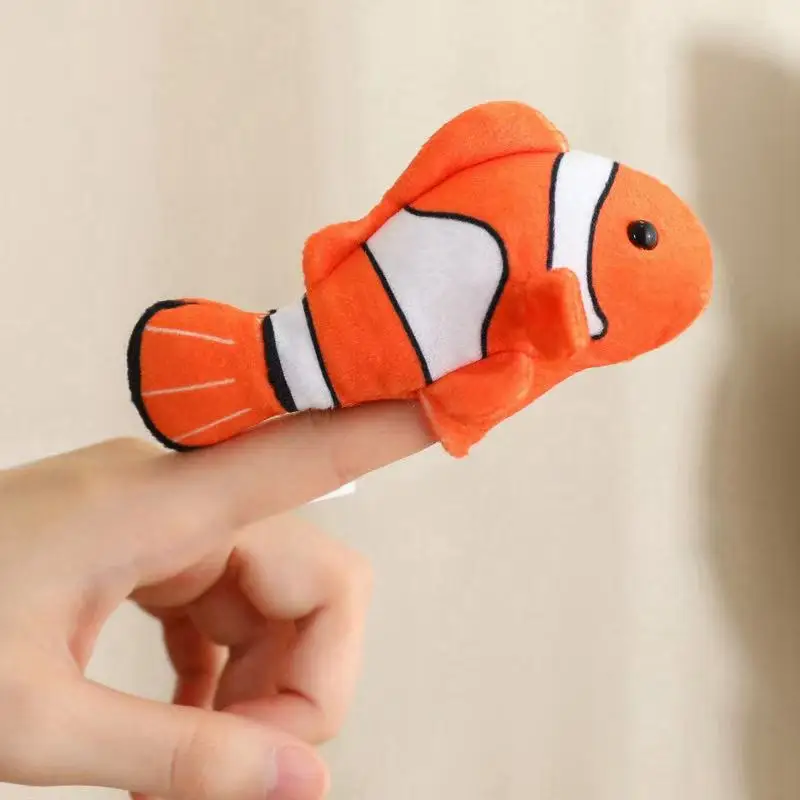 Couverture de doigt d'animal marin de 9cm, jouet en peluche rempli, poupée faite à la main, dessin animé, mignon, cadeau d'anniversaire pour enfants, poupée amusante
