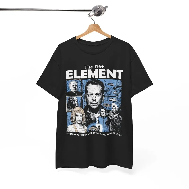 The Fifth Element 90s Sci-Fi Movie Graphic T-Shirt, Leeloo Korben Dallas Multipass Tee Four season popular unisex T-shirt