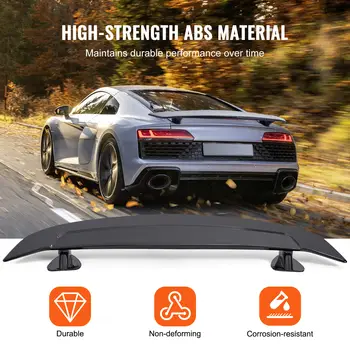 VEVOR GT Spoiler na křídlo auta 46,3 palce Univerzální spoiler kompatibilní s většinou sedanů a kupé Vysoce pevný ABS materiál Černá 10 nejlepší prodej Spoiler pro Toyota Carina - №5
