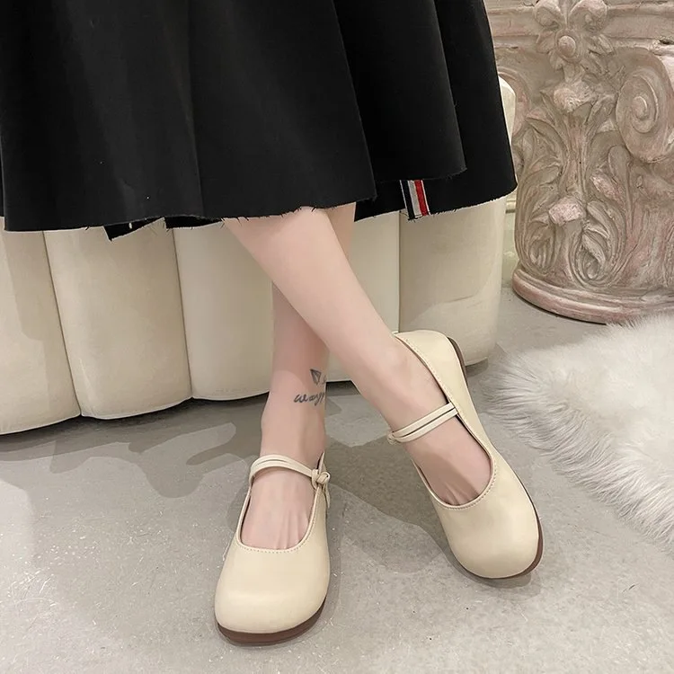 Designer Autumn Women Mary Jane Shoes  New Fashion Round Toe Ladies Comfort Soft Sole Flats Women's Comfort Ballerinas Shoes view 2