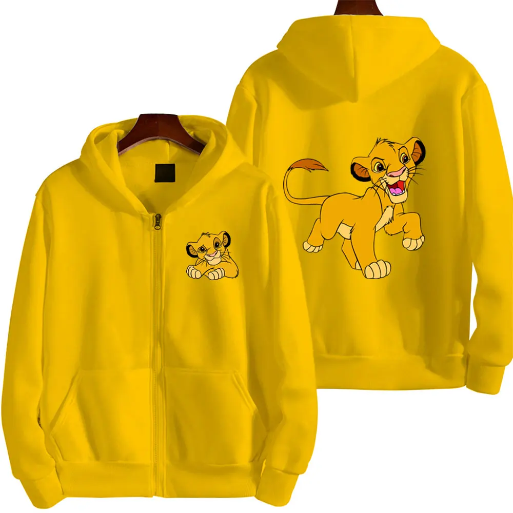 The Lion King Anime Women Zipper Hoodie Jacket Spring Autumn 2024 Fashion Men Sweatshirt Green Couple Oversized Clothes Coats