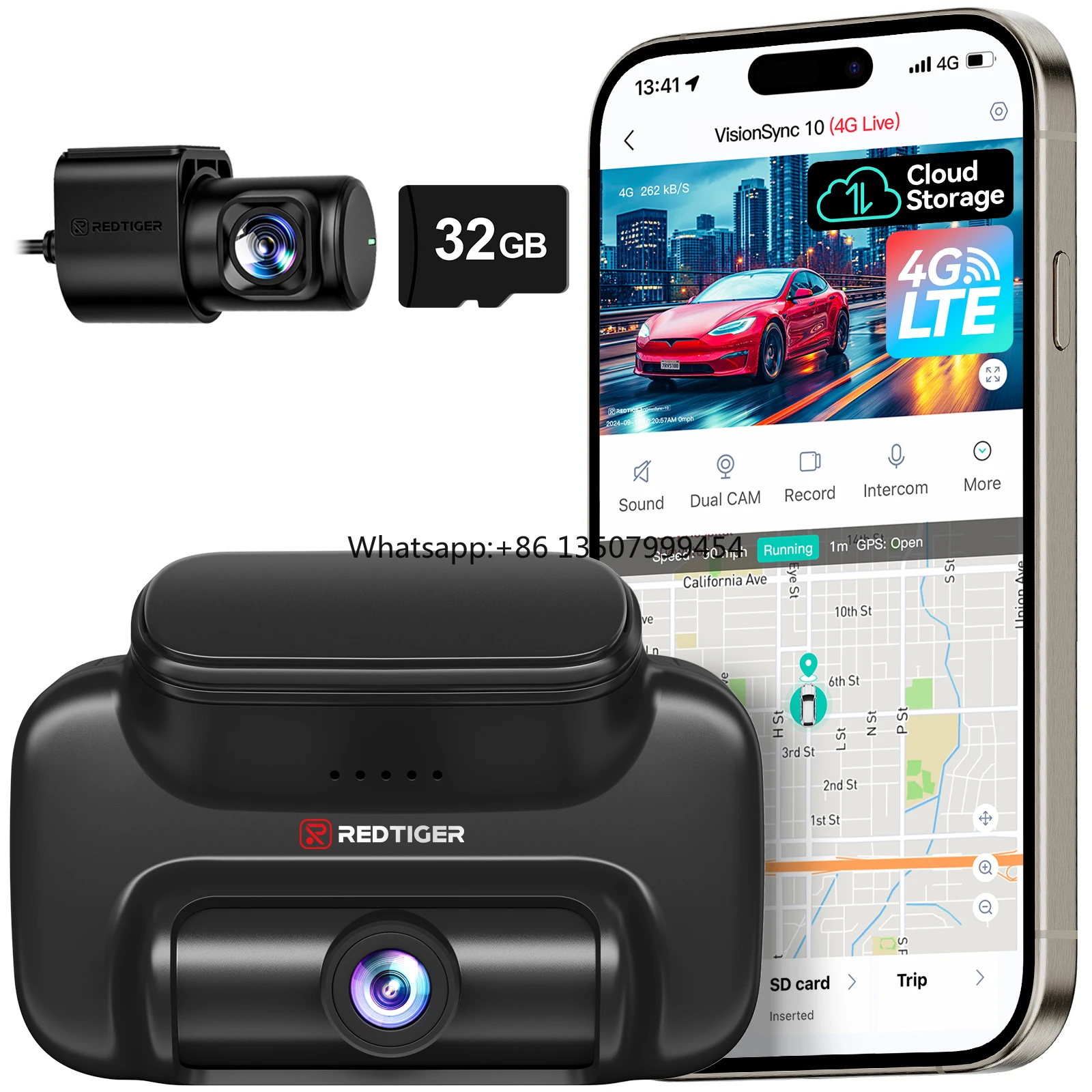 

Redtiger Dealer VS10 2.5k 1080P Front and Rear Dual Camera WIFI Dash Cam Car Black Box with WIFI GPS