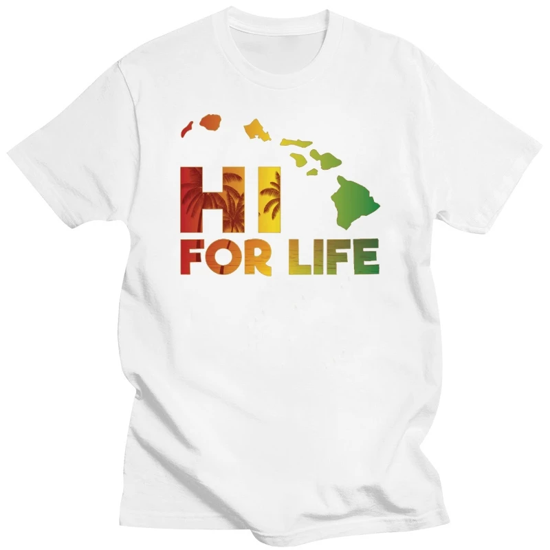 Hawaii For Life Rasta Island Chain T-shirt Printed T-shirt Men's Short Sleeve O-neck T-shirts Summer Stree Twear