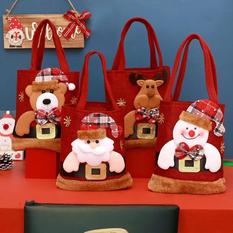 Christmas Gift Bags Children's Gift Tote Thickened Decorations Christmas Candy Apple Bags Christmas Tote Bags