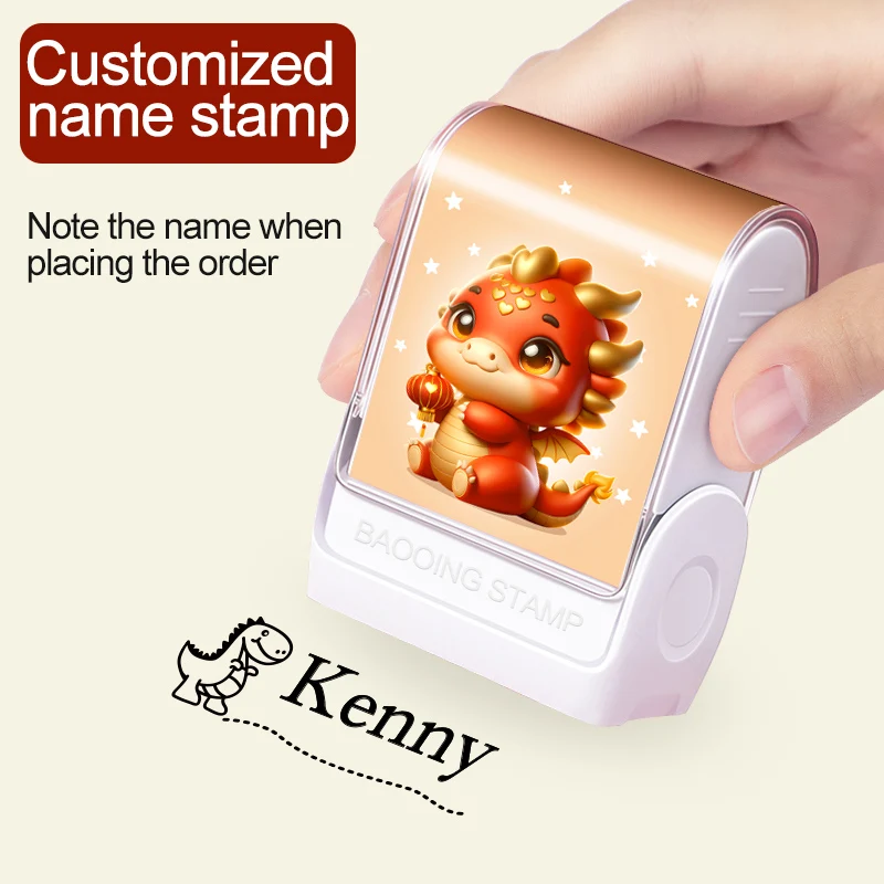 Personalized Name Stamp Set for Toddlers-Custom Engraved Waterproof Seals with Quick-Dry Ink,School Supplies & Kindergarten Gift