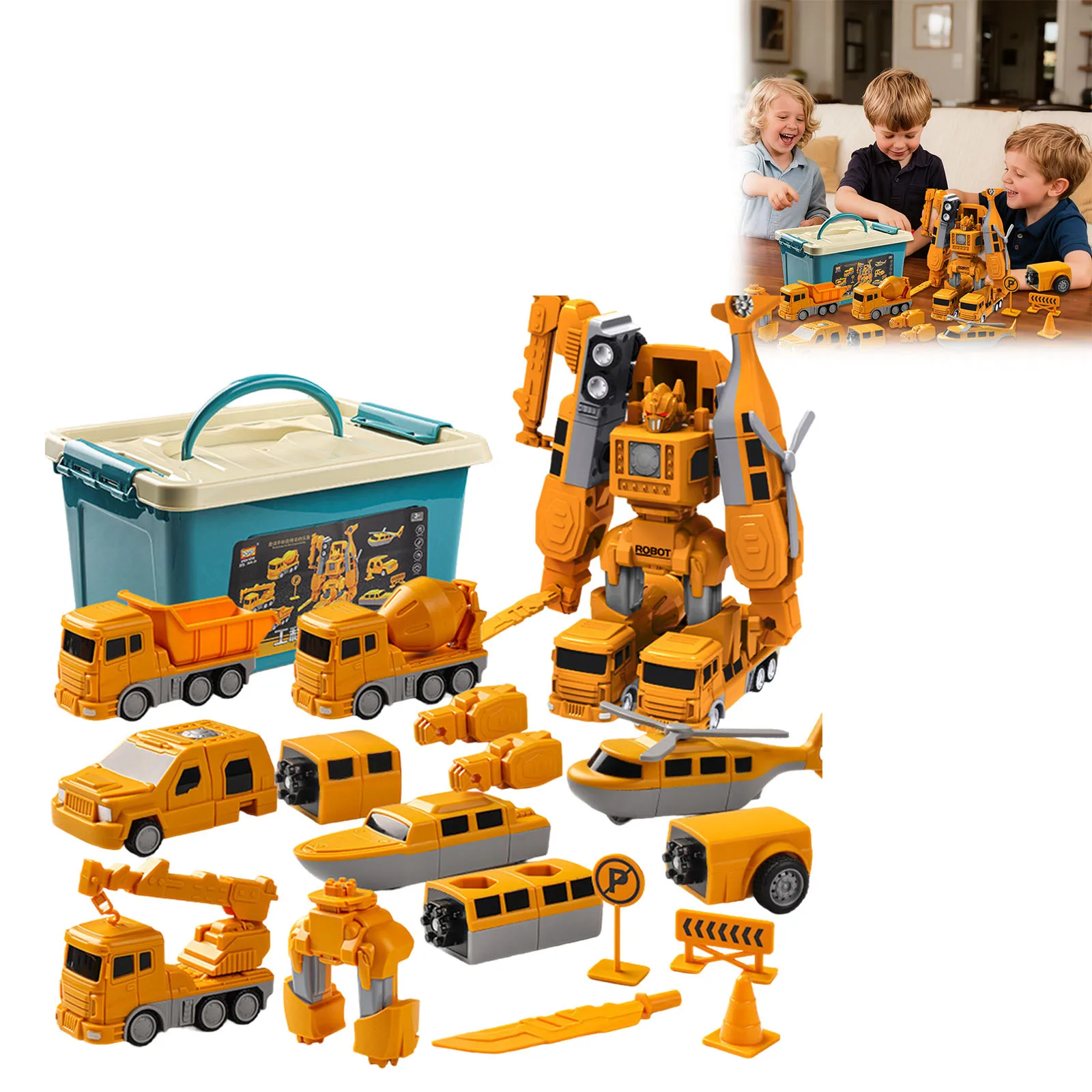 

Развивающая игра, 3-летние детские игрушки, детский робот-автомобиль, набор из 35 предметов и материалы, гладкие края, без заусенцев, робот