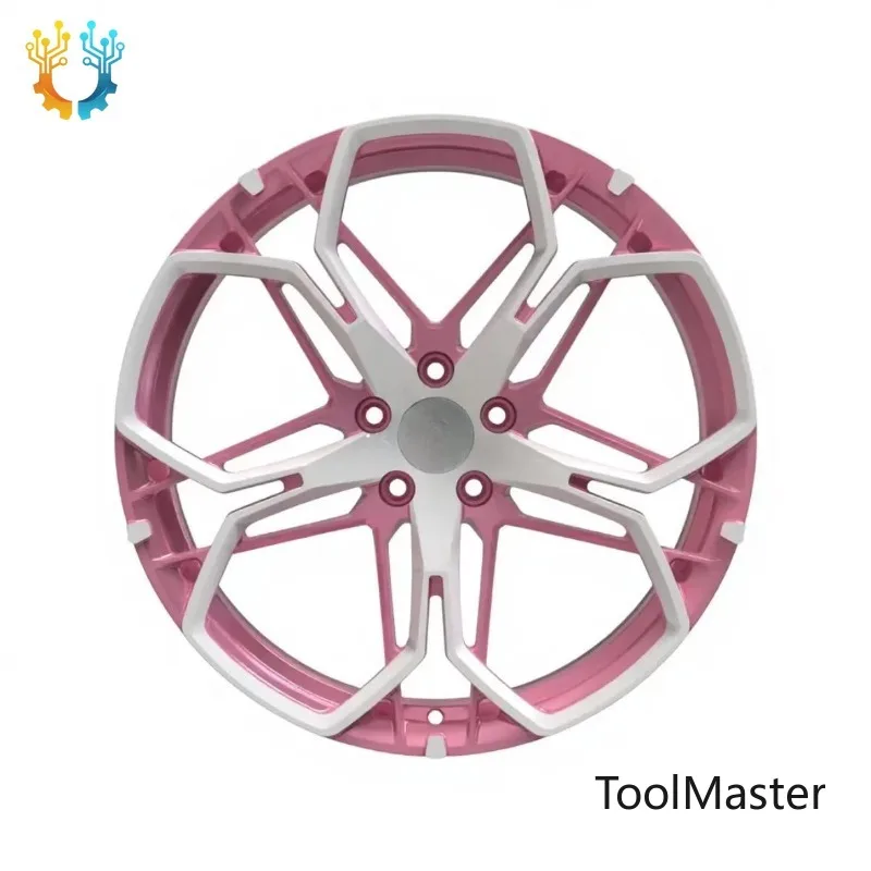 【2026】Customized Pink And White Two-color Forged Hub, Plum Blossom Shape, Size 15-26, Suitable For Tesla Model3/Y/S/X BMW M2/3/4