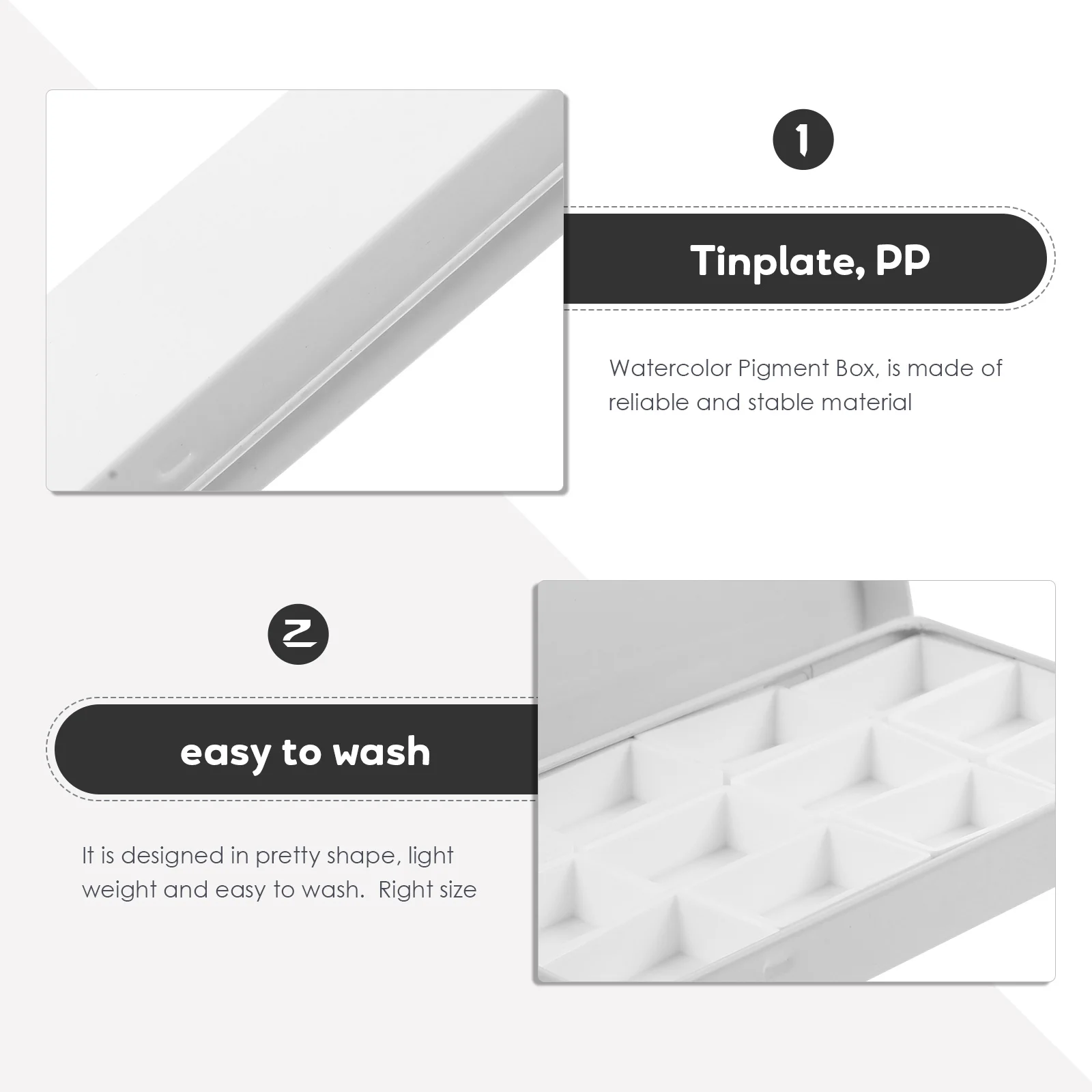 Watercolor Palette -grid Paint Box Plate Portable Empty Tray for Tin Palettes Case Pp Pigment Container