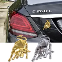 Universal Metal Stainless Animal Car Accessories Badge Fight Bull Fly Horse for Ferrari Lamborghini Emblem 3D Sticker Decoration