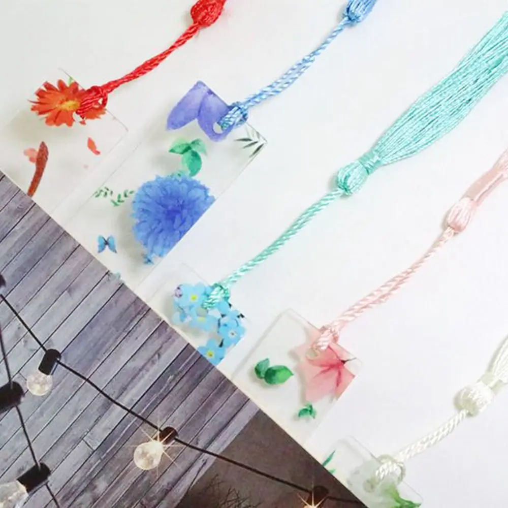 Flower Bookmark Ruler Bookmarks Creative Acrylic With Tassels School/Office Supplies Student Ruler Stationery Teacher gift