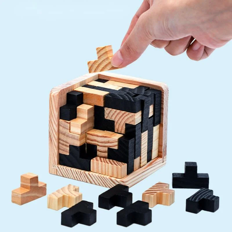 

IQ Wooden Brain Teaser Burr Puzzles Traditional Intelligence Educational Wood Game for Adults Children