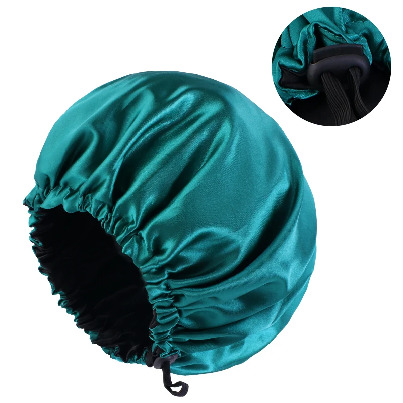 New women Satin Bonnet Sleeping Hat Night Sleep Cap Double Layer Adjustable Elastic Hair Care Silky Turban Beanies Skullies Cap