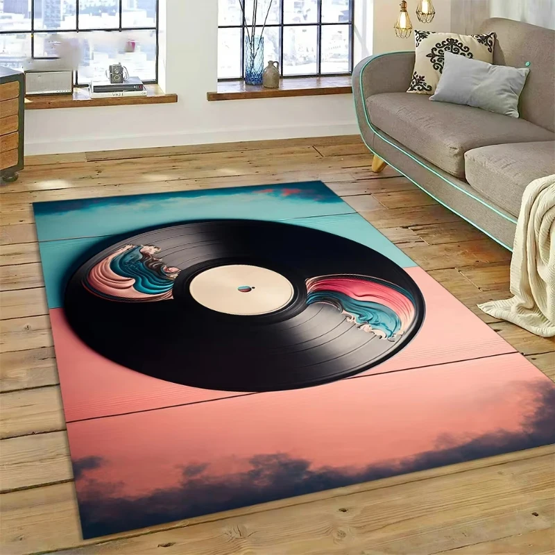 Vinyl Record Music DJ Screen Tape Carpet for Living Room Non-slip Carpets Bedroom Bedside Rugs Coffee Table Floor Mat Doormat