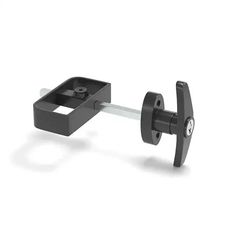 For Shed Barn Door Hardware T-Handle Lock Set With 2 Keys Zinc Alloy 1 Set Accessories Black Lock Easy To Install