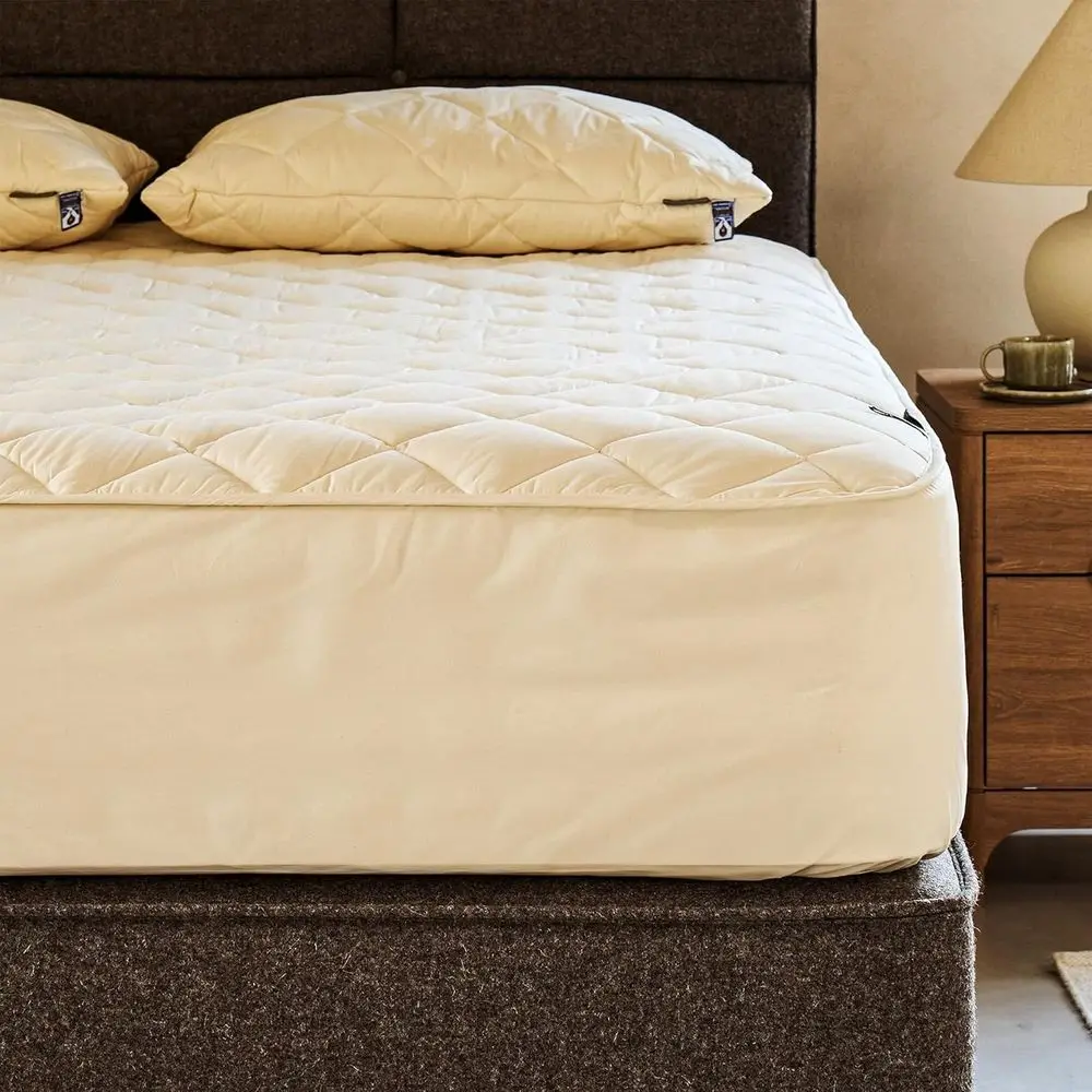 Hypoallergenic King Size Wool Mattress Protector - Natural, Thermoregulating, Sleep Hygiene & Washable Cover