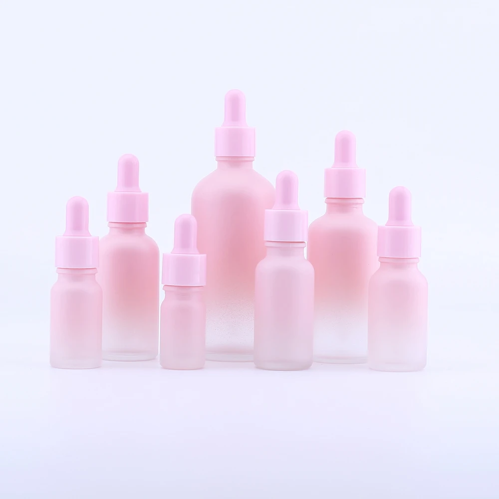 

5ml 10ml 15ml 20ml 30ml 50ml 100ml Reagent Eye Dropper Drop Pink Glass Aromatherapy Liquid Pipette Bottle Refillable Bottles