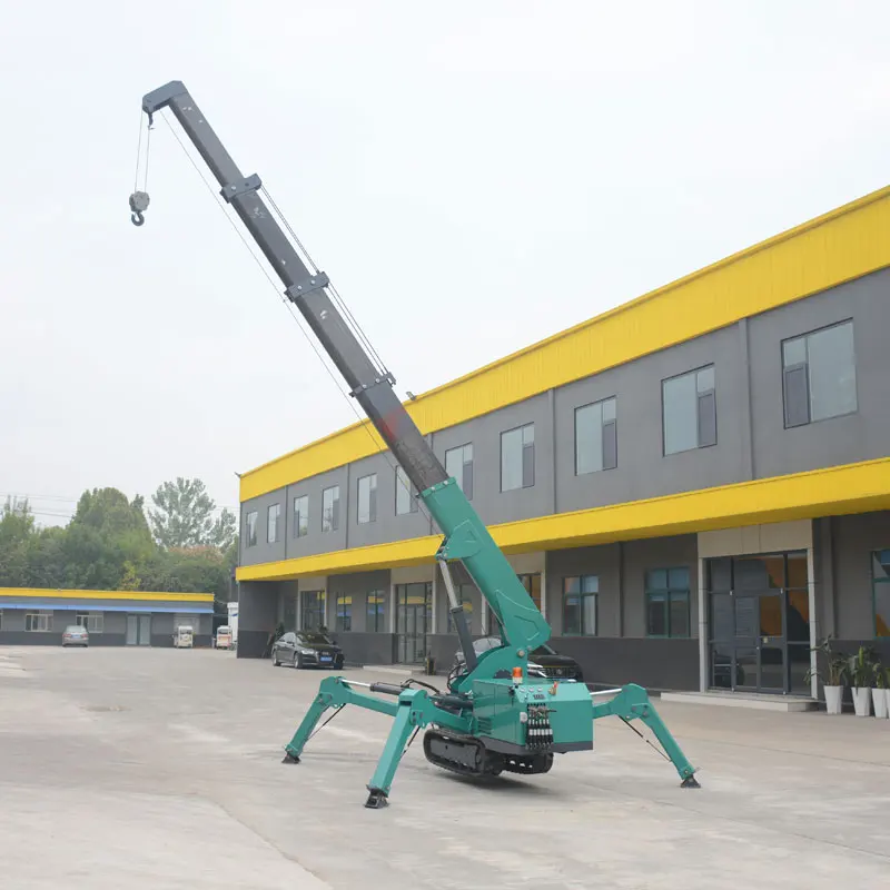 Mini Small 1.2/3/5/8/12 Ton Folding Crane Spider Rubber Crawler Cantilever Hydraulic Telescopic Boom Diesel Crane customized