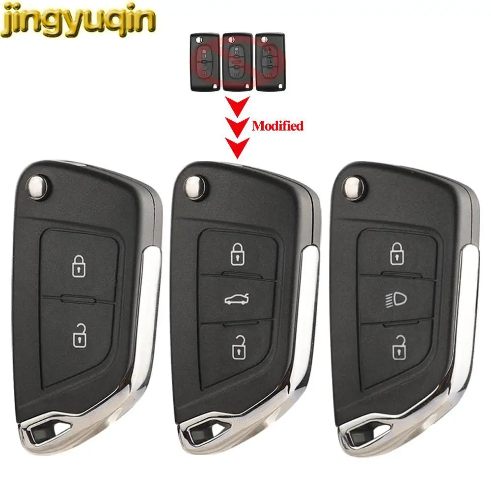 

Jingyuqin 5 шт. 2/3 кнопочный флип-чехол для Citroen C3 C5 C6 C8 Peugeot 107 207 307 HU83 VA2 CE0523 CE0536