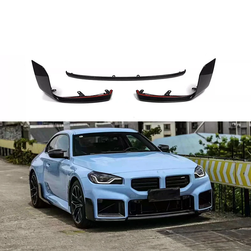 M2 G87 MP Style 3 PCS Dry Carbon Fiber Fibre Body Kit Surround Front Lip Splitter For BMW M2 G87 Bodykit 2023