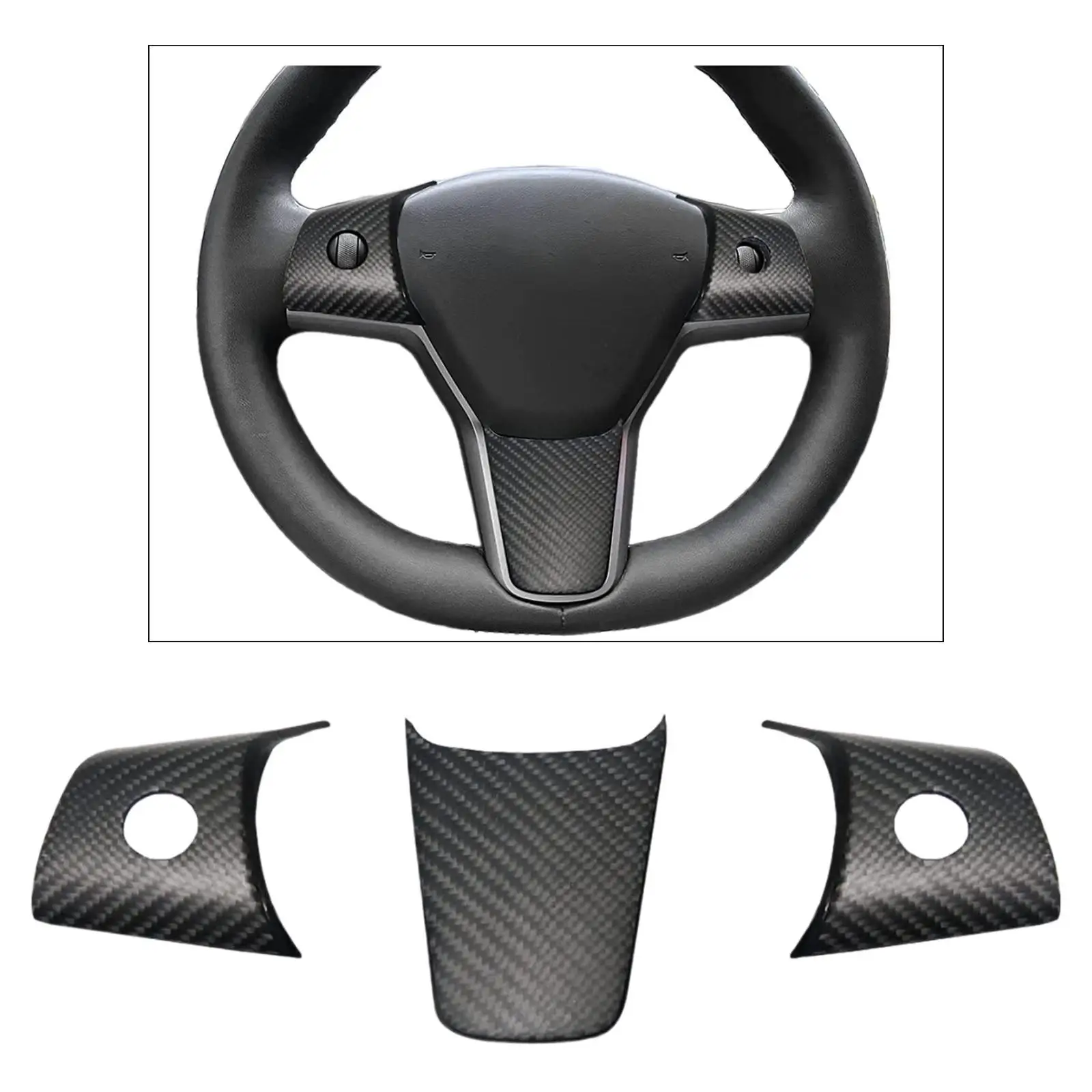 Steering Wheel Cover Premium Decorative Sticker for Tesla Model Y/3