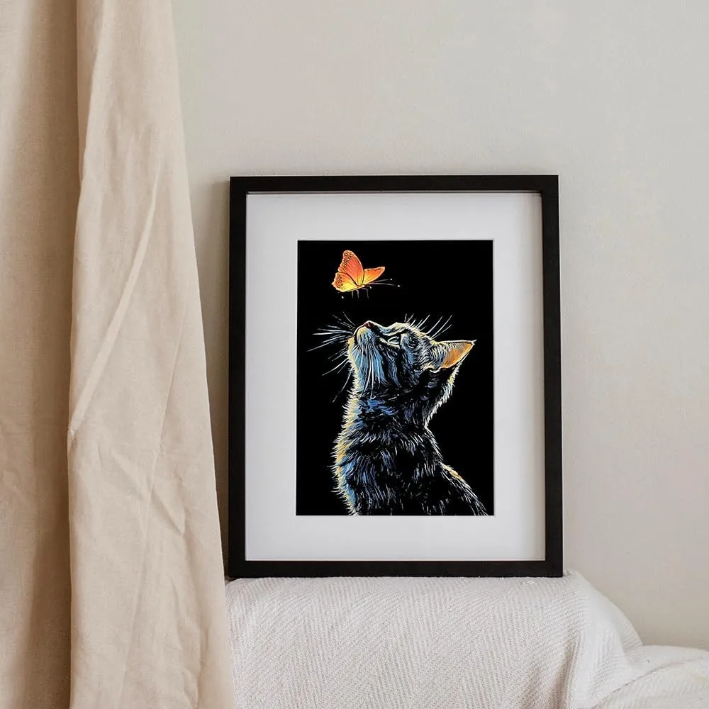 Радужная бумага для царапин, 8 листов светящейся радужной бумаги для царапин в темноте, 4 инструмента и деревянные ручки, для подростков и взрослых.