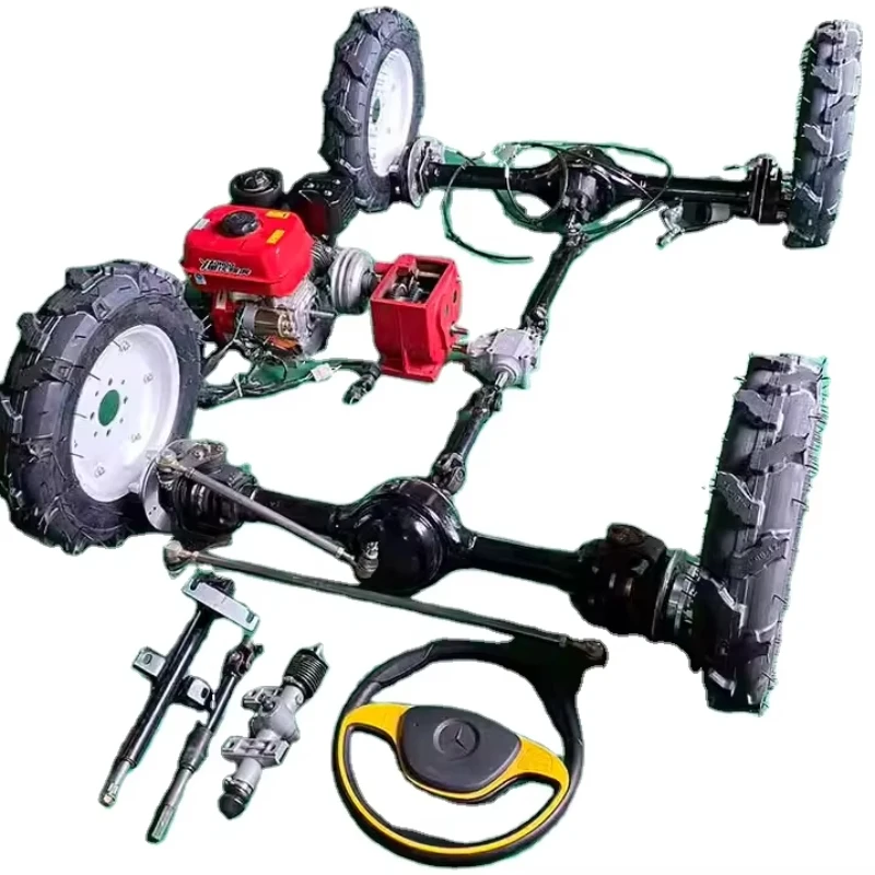 

4x4 4wd gasoline fuel walking autonomous tractor tire electric unicycle hub motor differential rear full set of axles