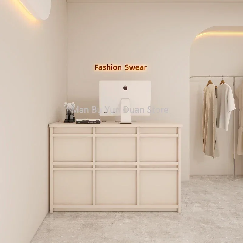 

Reception Beauty Salon Entrances Tables Aesthetic Counter Center Decor Restaurant Furniture Reception Counter Floaoting Shelf