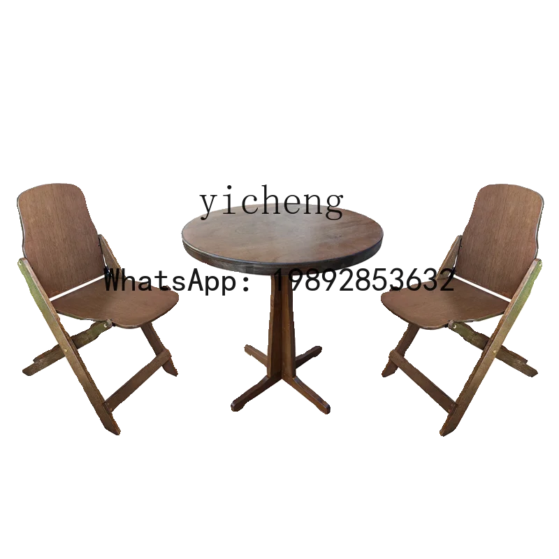 

ZZ Solid Wood Eight-Immortal round Table Folding Armchair Living Room Balcony Apartment Household Dining Table Coffee Table