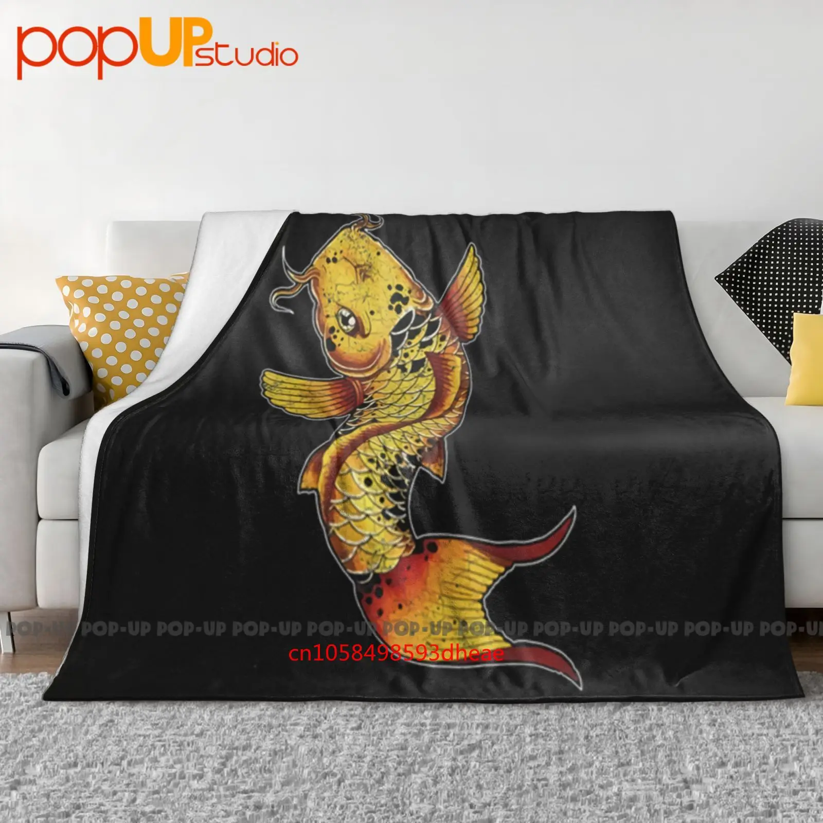 Koi Fish Angler Sea River Catfish Rod Ultra-Soft Blanket Quilt Winter Sofa Cover Bed Covers