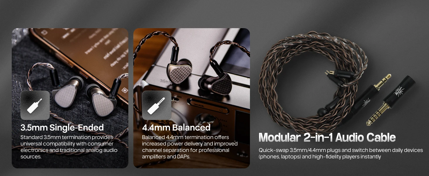 Linsoul Kiwi Ears Halcyon Weltweit erste MEMS + 1DD + 3BA Tribrid IEM-Ohrhörer mit Gaming-Boom-Mikrofon – Detail 5