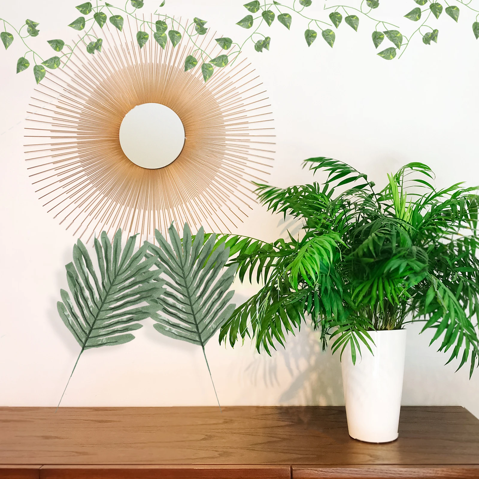 

Monstera Decoration Cloth Hanging Vine Artificial Plants Indoor Party Supplies Fake Green Faux
