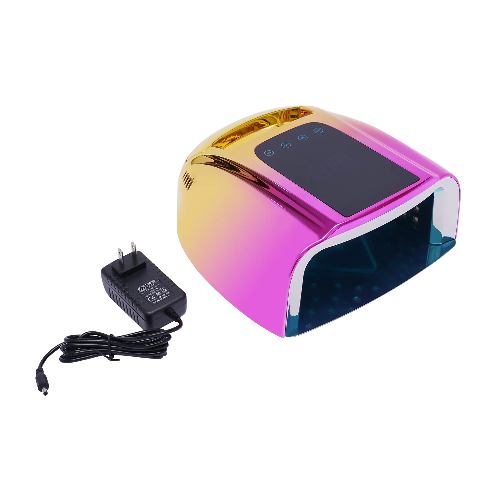 96W UV LED 네일 램프 충전식 무선 젤 네일 드라이어 (4가지 타이머 설정 및 스마트 센서 그라데이션 휴대용 매니큐어 라이트 포함)