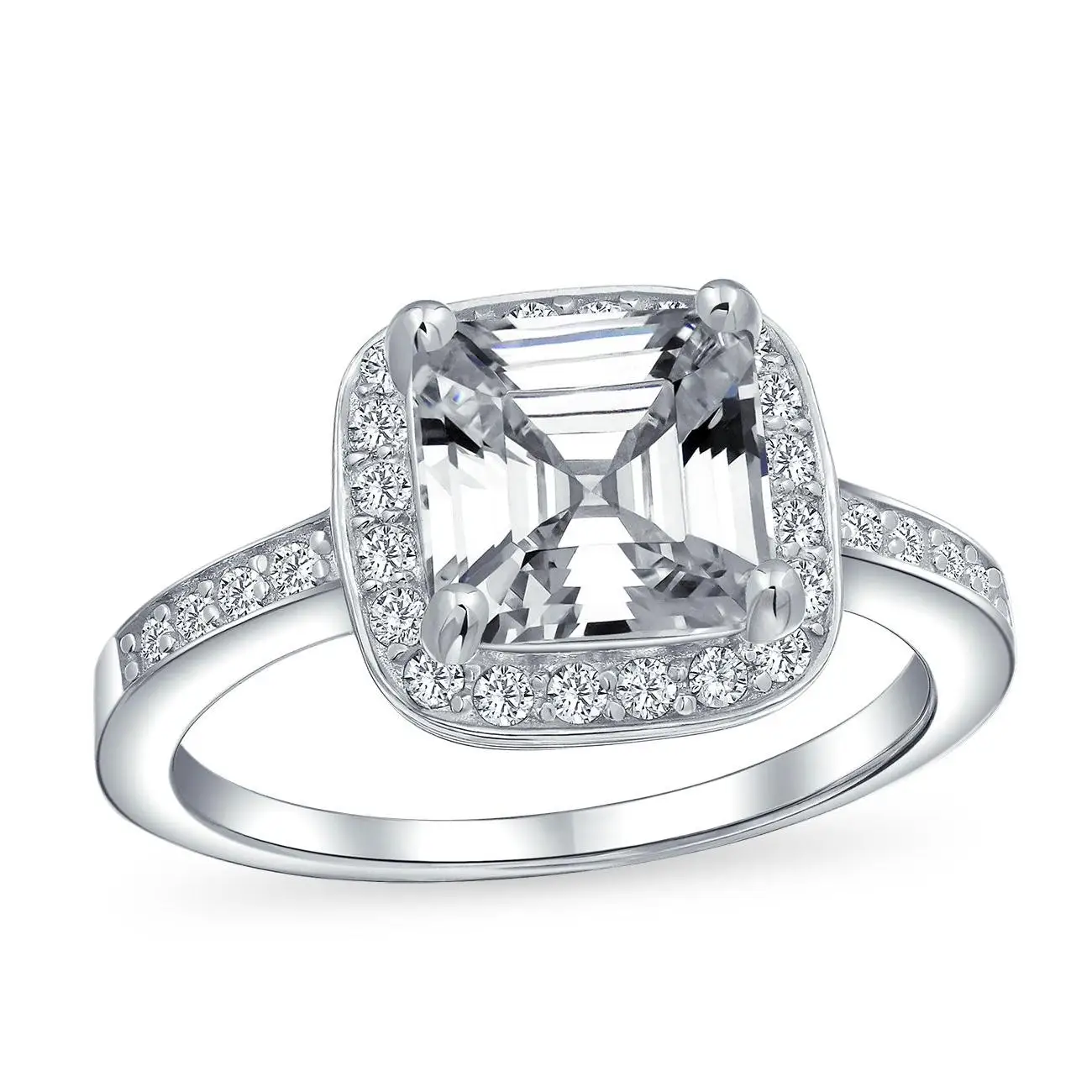 

Hot Trend Classic 925 Ring CZ Asscher Cut for Women Wedding Engagement