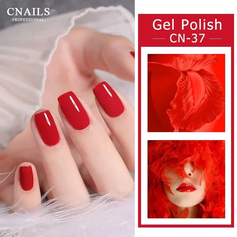 Cnails ซีรีย์ร้อนสีเจลทาเล็บสีแดง8มล. เคลือบเงาเล็บเคลือบเงาด้านบนสีนมกึ่งถาวร UV LED ยาทาเล็บเจลเจลลี่