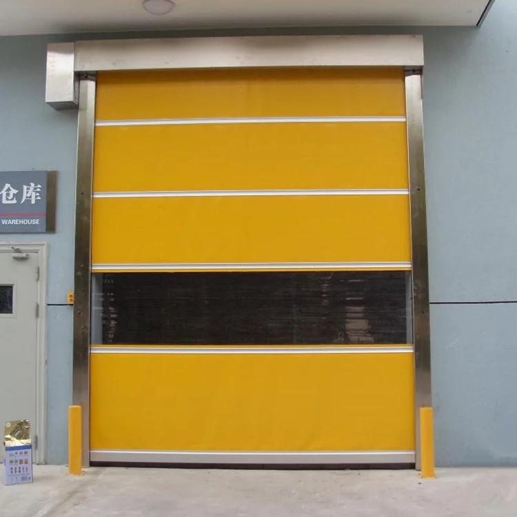 High Quality Exterior Quick Acting Traffic Entrance Automatic PVC Rapid Vinyl Door for Logistics Conveyor with radar Sensor