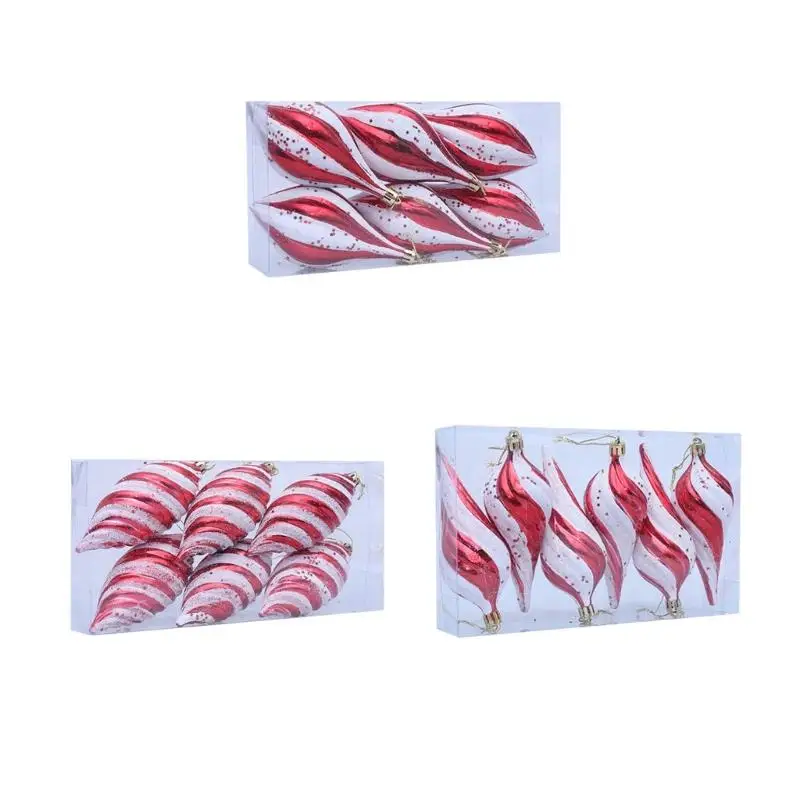 

G6KF Decorative Spirals Hanging Balls Plastic Christmas Tree Ornament Party Wedding