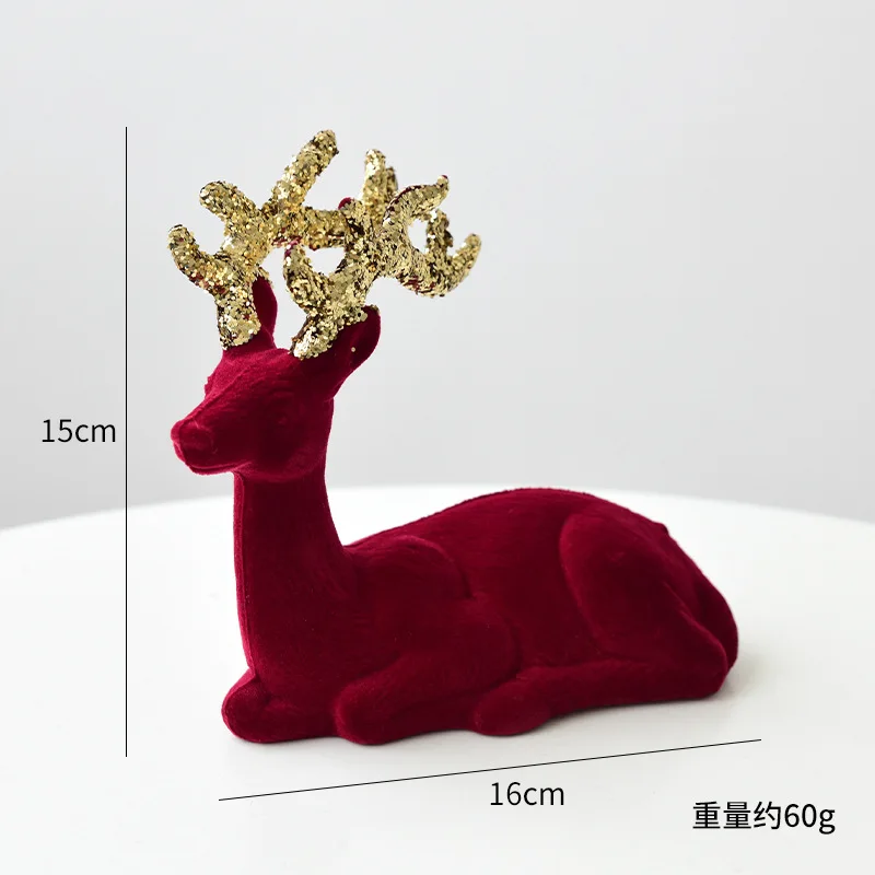 

Christmas Supplies 2025 Christmas Pendant Tree Decorative Pendant Pink Flocked Deer Ornament New Year'S Decor новогодний декор