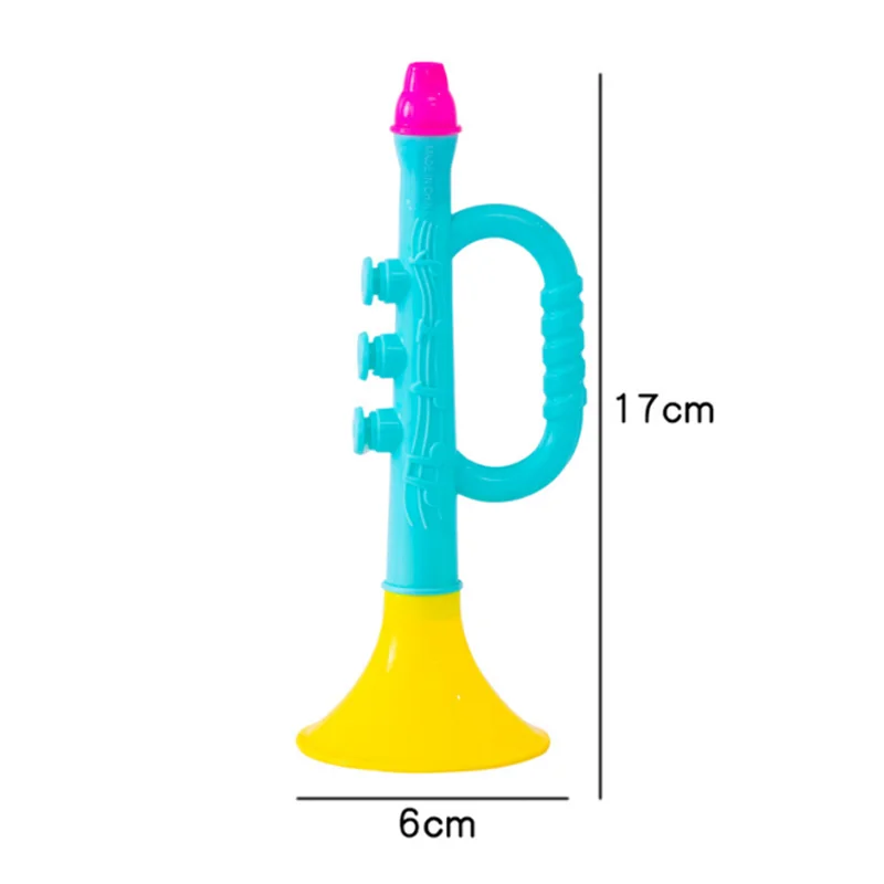 2 szt. Nowy instrument dęty dla dzieci trąbka kolorowa zabawka plastikowa mała trąbka