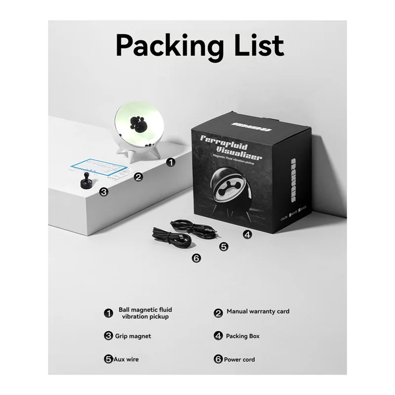 A25R-Magnetic Fluid Pickup Music Rhythm Light - Visualized Desktop Ornament,Home Decoration Speaker Sound Partner Light