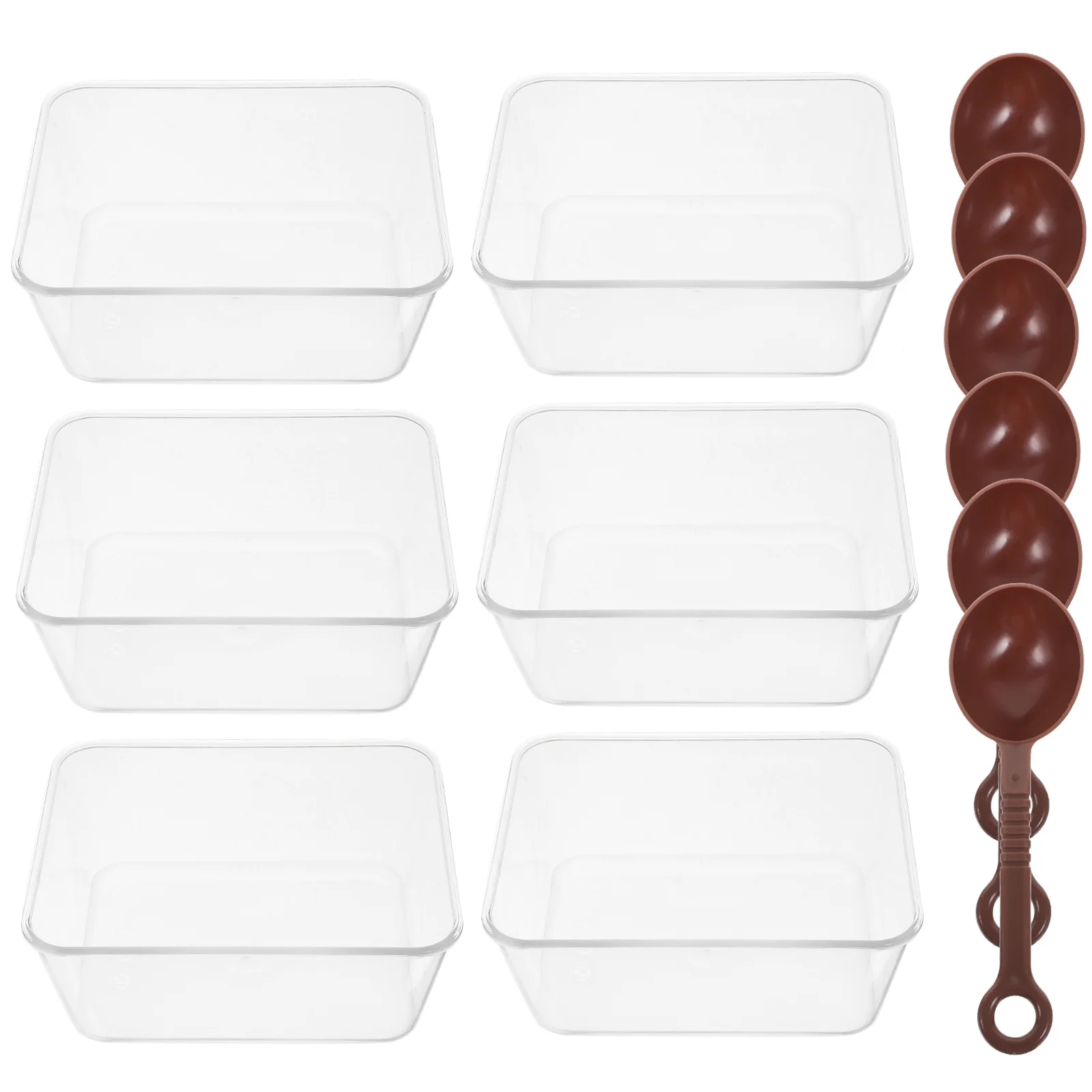 

Multi Compartment Condiment Tray Set 6 Grids Lids Spoons PC Material Thickened Bar Supplies Snack ganizer Fruit Container