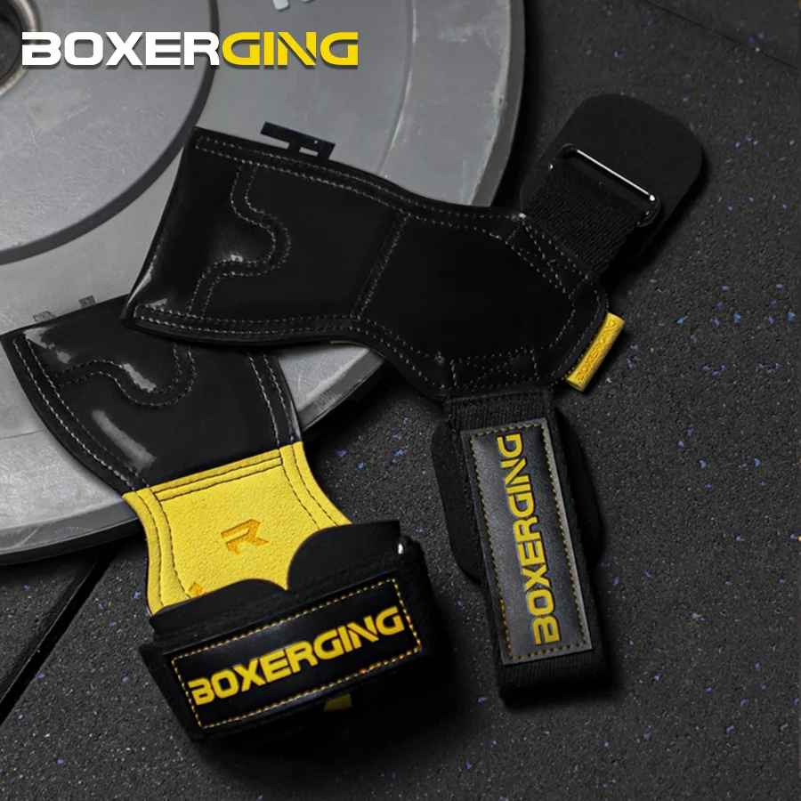 Bench Press Weight Lifting Wrist Hooks Straps Rubber Deadlift Gloves and Grip Pads for Fitness Gym Training Dumbbell Pull-Ups