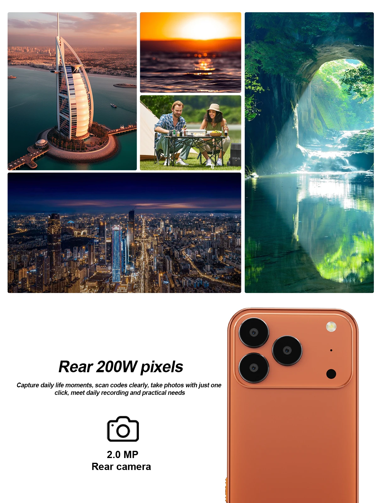 SERVO 4G Button Smartphone Android System 2 SIM 2GB RAM 16GB ROM 2200mAh Battery WiFi Hotspot FM 2.8' Touch Screen Small Mobile