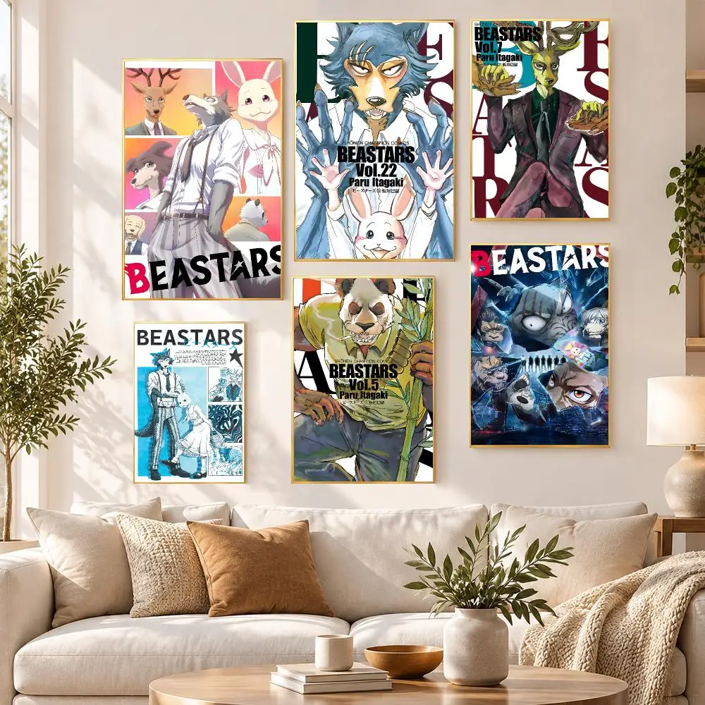 Anime Drama Animal Beastars Poster HD Waterproof PP Self Adhesive Aesthetic Bedroom Dorm Gaming Room Home Decor Gift