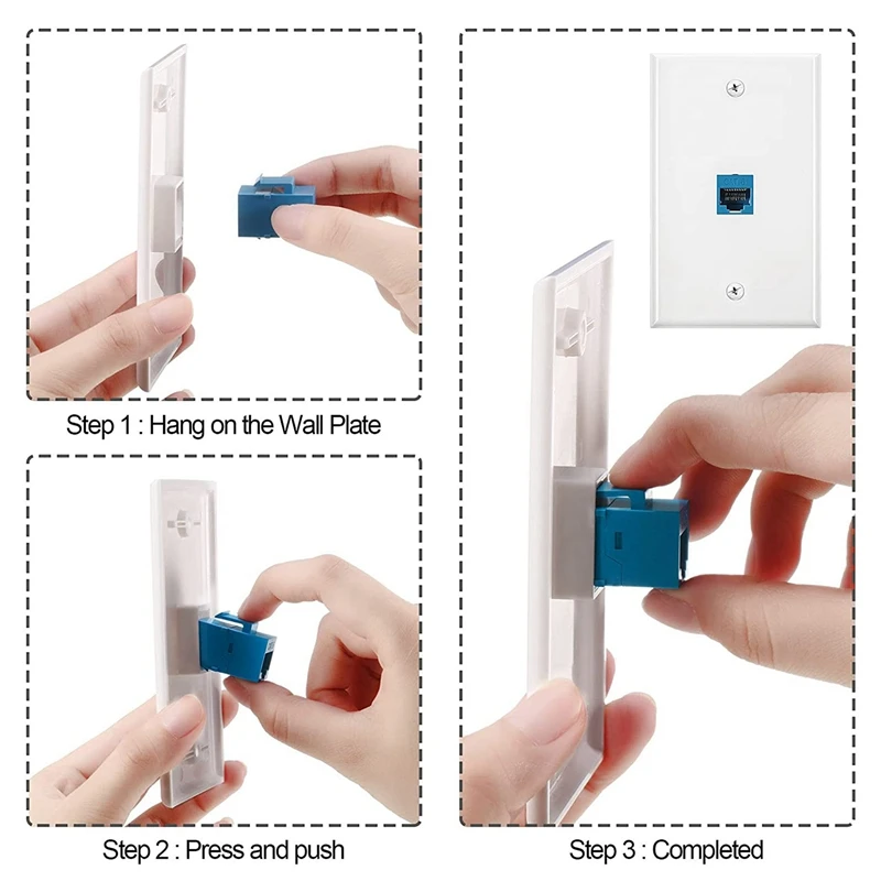 10 pezzi Ethernet piastra di uscita a muro Cat6 RJ45 piastra a muro Jack femmina a femmina Ethernet piastre di accoppiamento in linea Ethernet